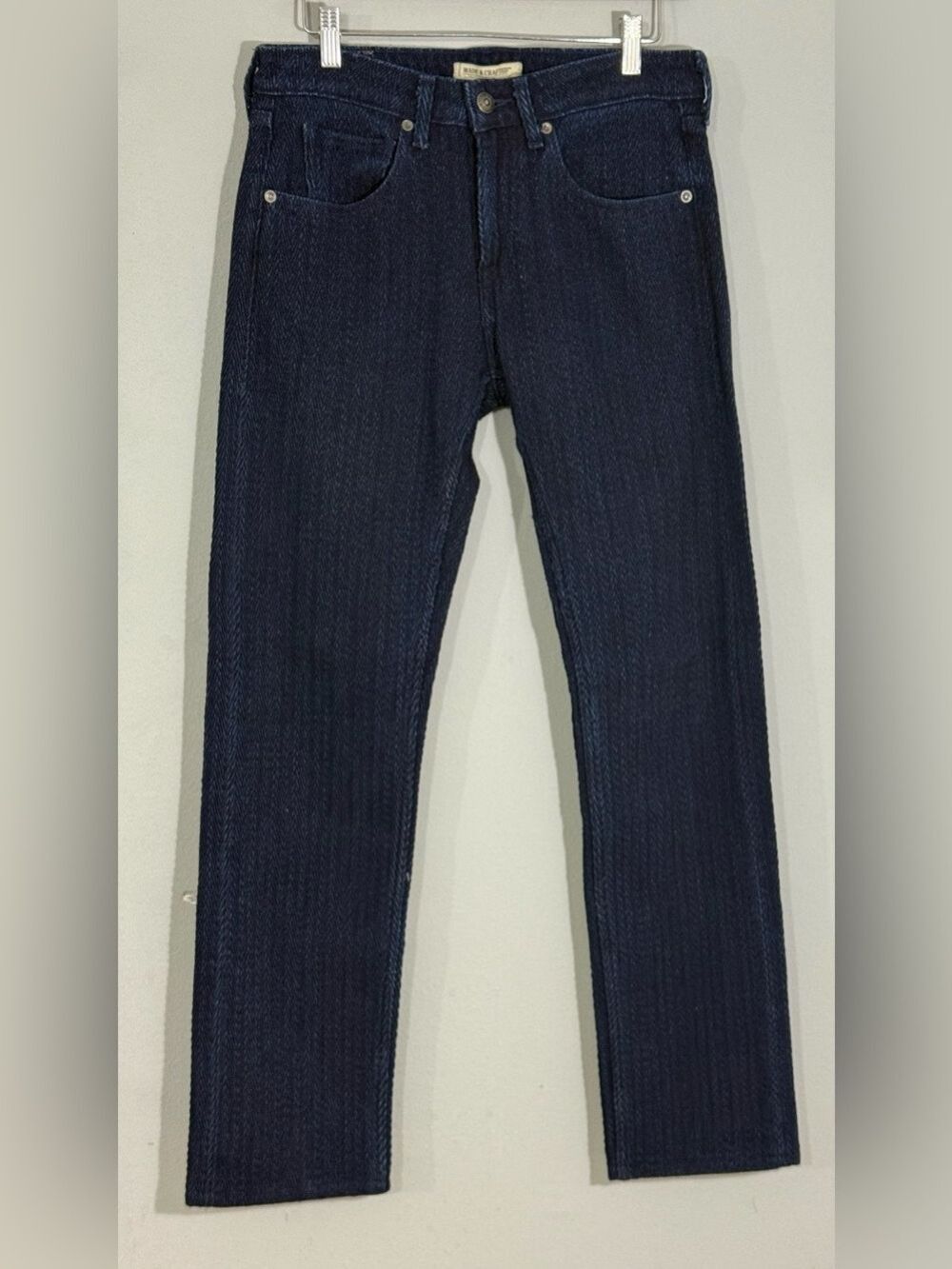 Levi’s Made & Crafted Tack Slim Herringbone Jeans 29 Selvedge Dark Indigo